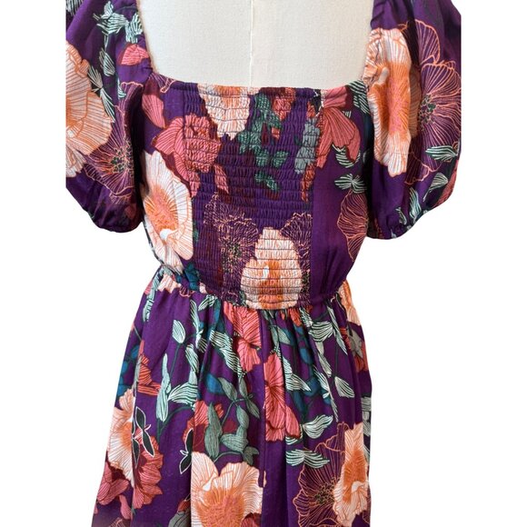 2/$30 NWT Floral XS Print NWT Dress By Band Of The Free Purple & Ivory - Picture 10 of 16